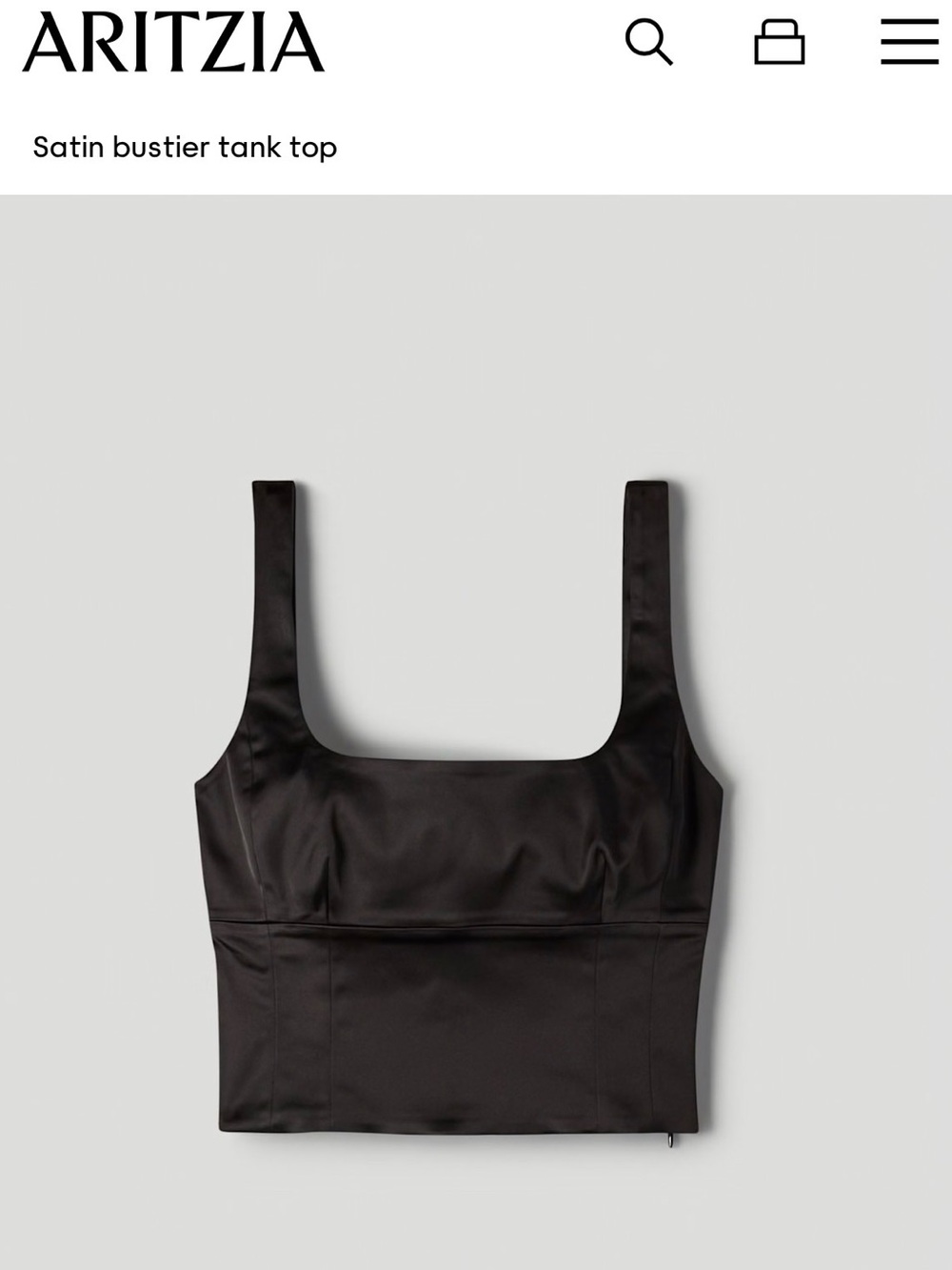 Aritzia Wilfred Shine Bustier Tank Top - Black - size small